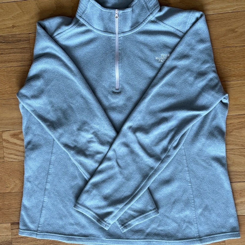 The North Face Light Blue/Gray Quarter-Zip Pullover